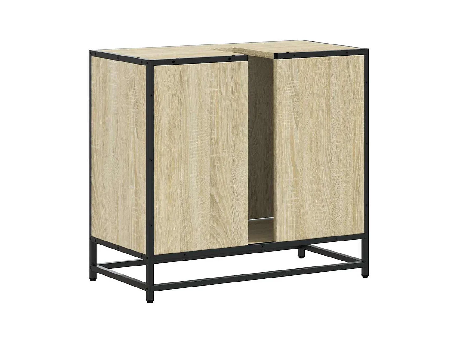 Armoire lavabo de salle de bain chêne sonoma bois d'ingénierie