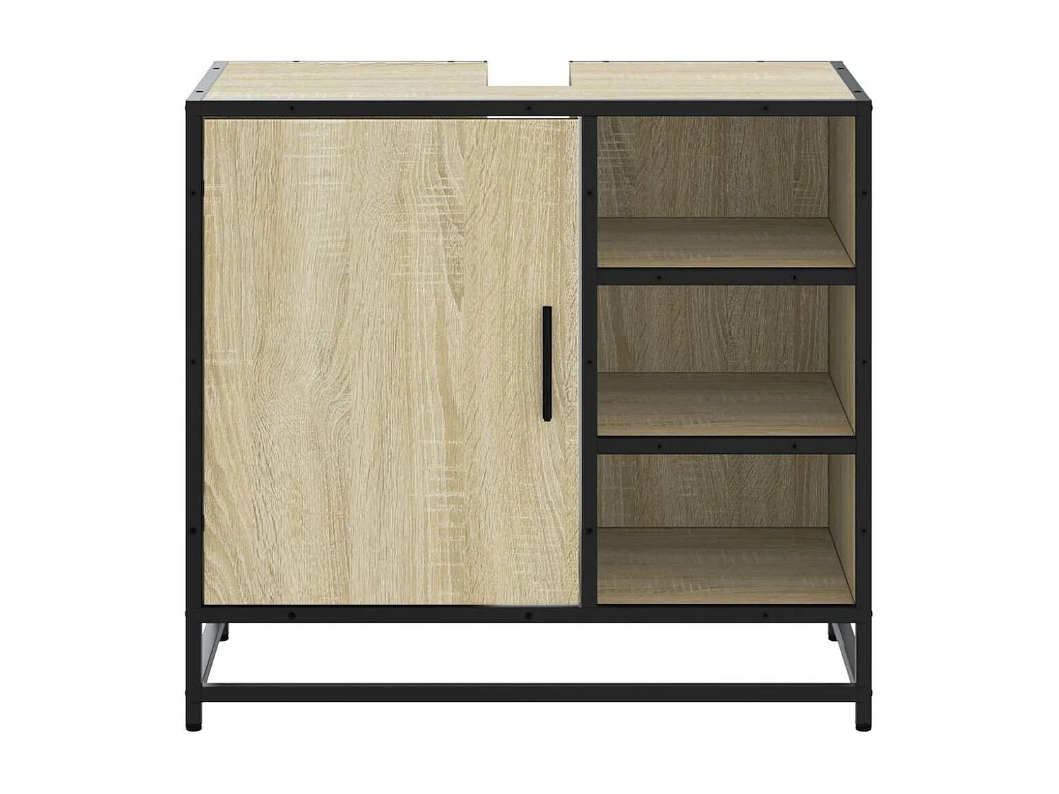 Armoire lavabo de salle de bain chêne sonoma bois d'ingénierie