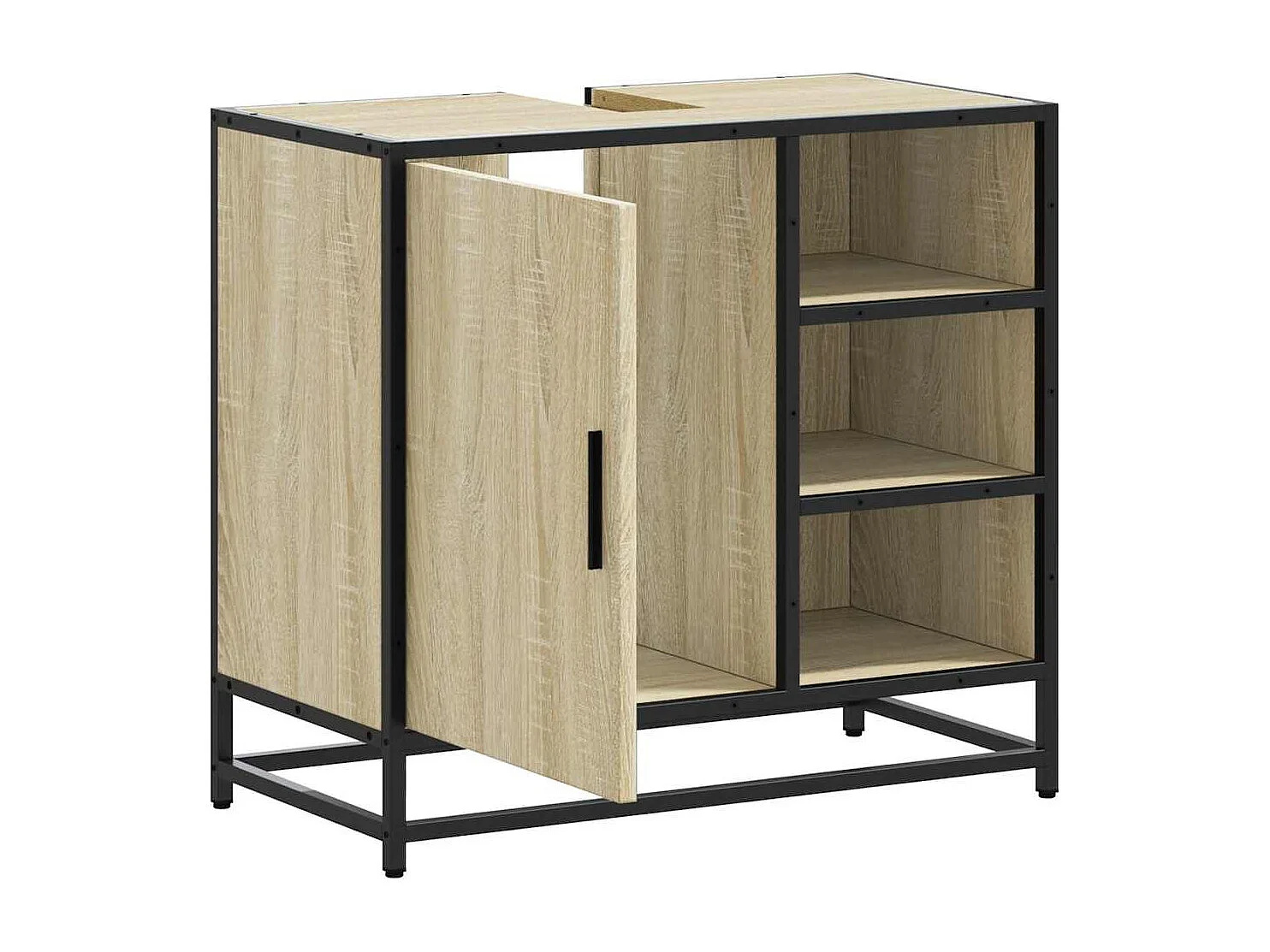 Armoire lavabo de salle de bain chêne sonoma bois d'ingénierie