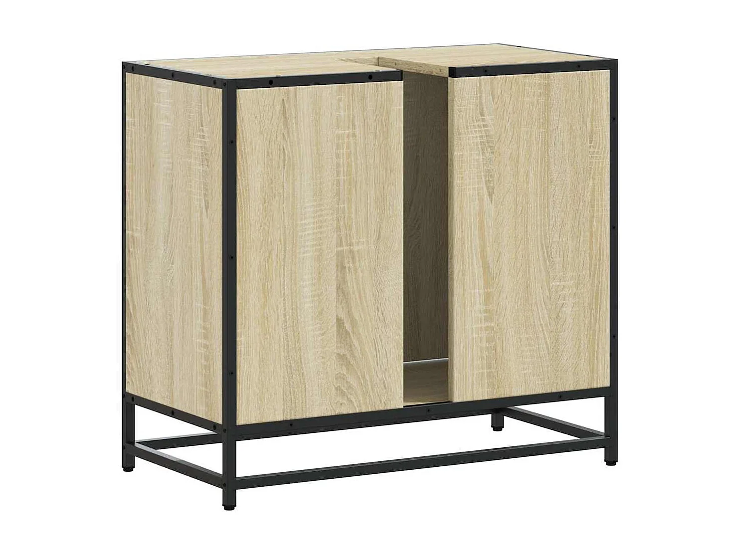 Armoire lavabo de salle de bain chêne sonoma bois d'ingénierie