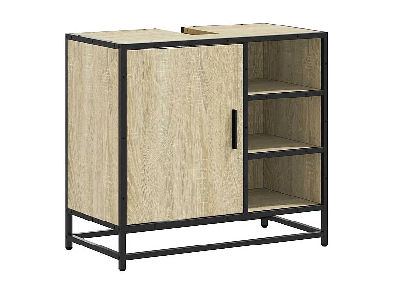 Armoire lavabo de salle de bain chêne sonoma bois d'ingénierie