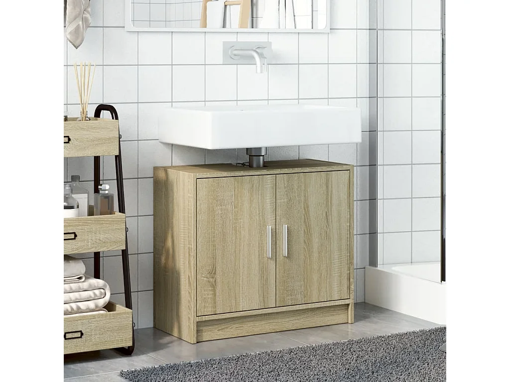 Mobile lavabo in rovere Sonoma 63x29x55 cm in legno ingegnerizzato