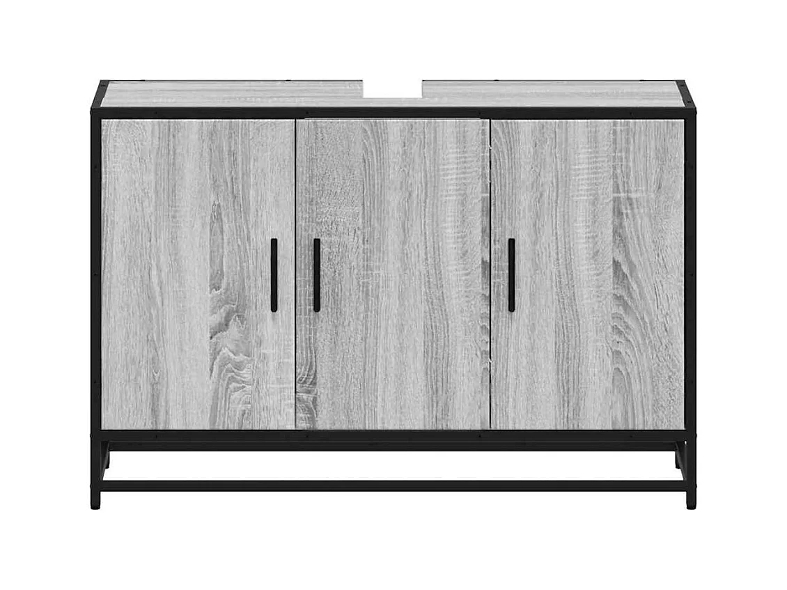 Armoire de lavabo de salle de bain sonoma gris 90x33x60 cm