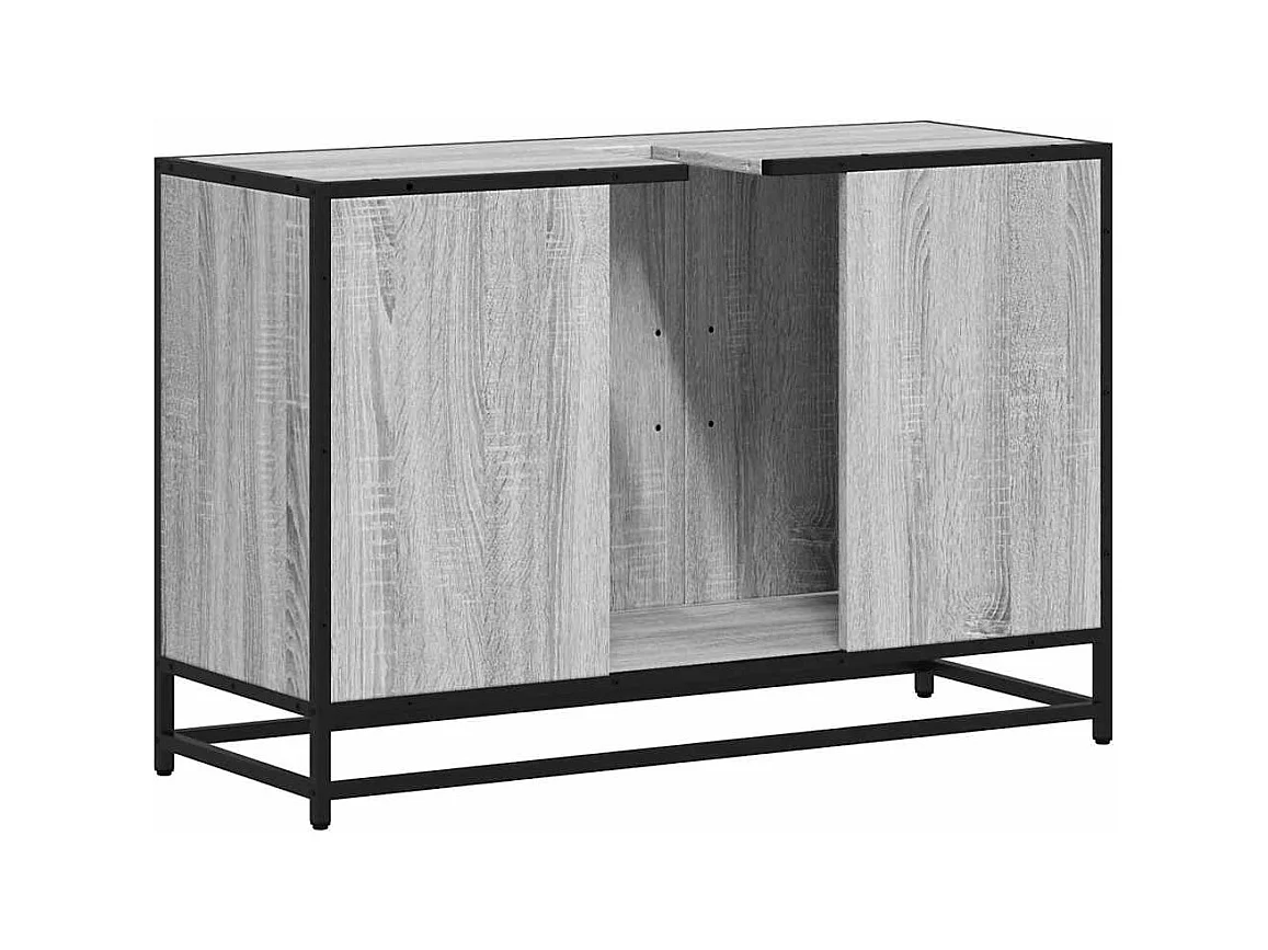 Armoire de lavabo de salle de bain sonoma gris 90x33x60 cm