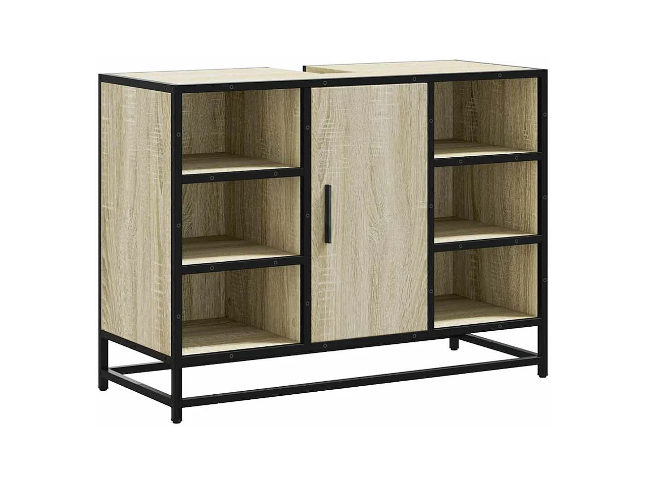 Armoire lavabo de salle de bain chêne sonoma bois d'ingénierie