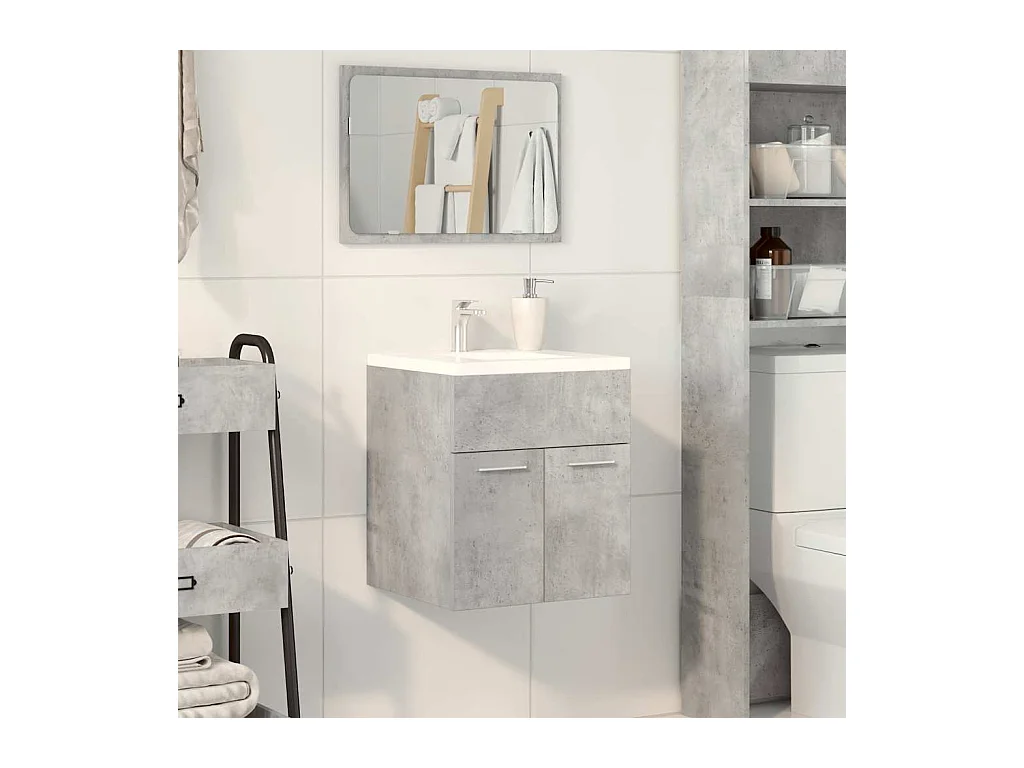 Betongrijs badkamer wastafelmeubel 41x38,5x46 cm