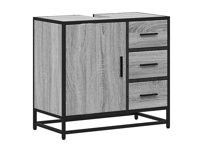 Armoire de lavabo de salle de bain sonoma gris 65x33x60 cm