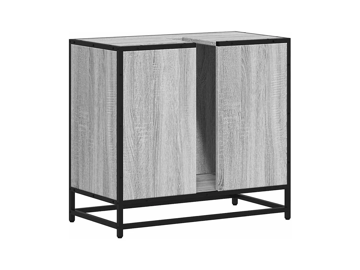 Armoire de lavabo de salle de bain sonoma gris 65x33x60 cm