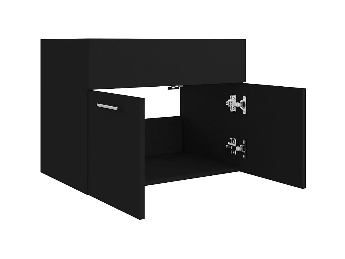 Zwarte spoelbakkast 60x38,5x46 cm bewerkt hout