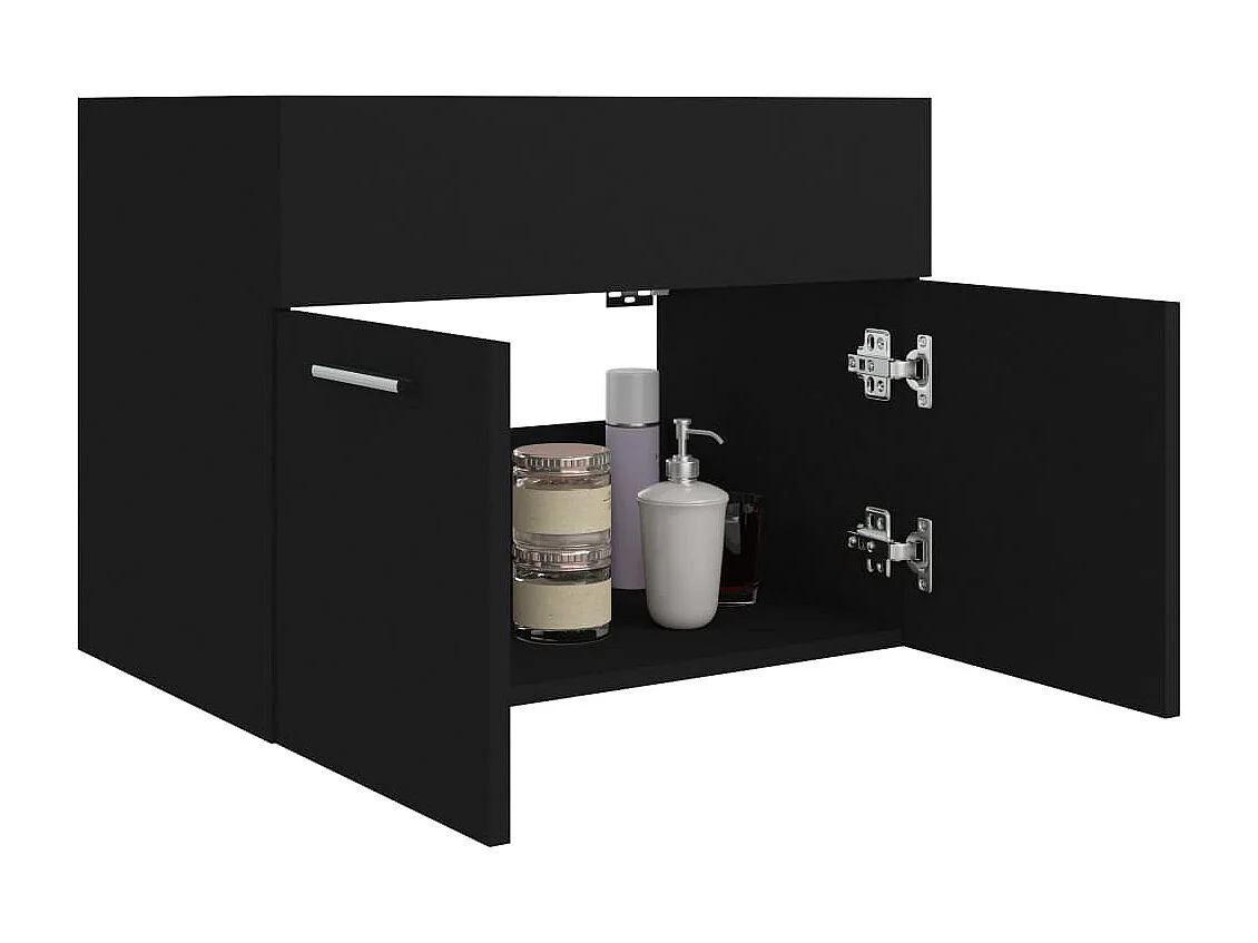 Mobile lavabo nero 60x38,5x46 cm in legno ingegnerizzato