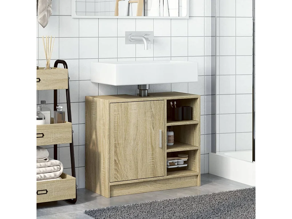 Mobile lavabo in rovere Sonoma 63x29x55 cm in legno ingegnerizzato