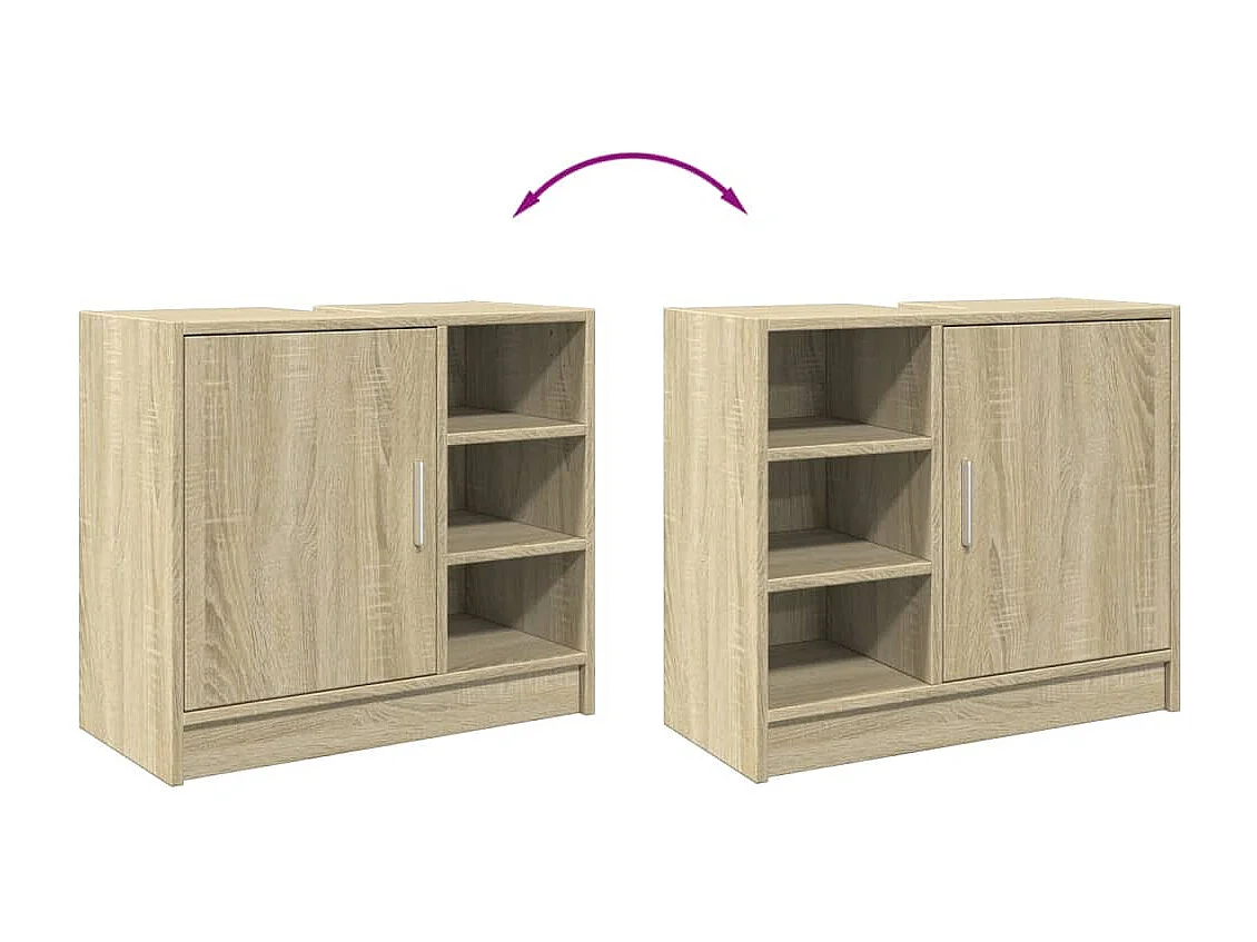 Mobile lavabo in rovere Sonoma 63x29x55 cm in legno ingegnerizzato
