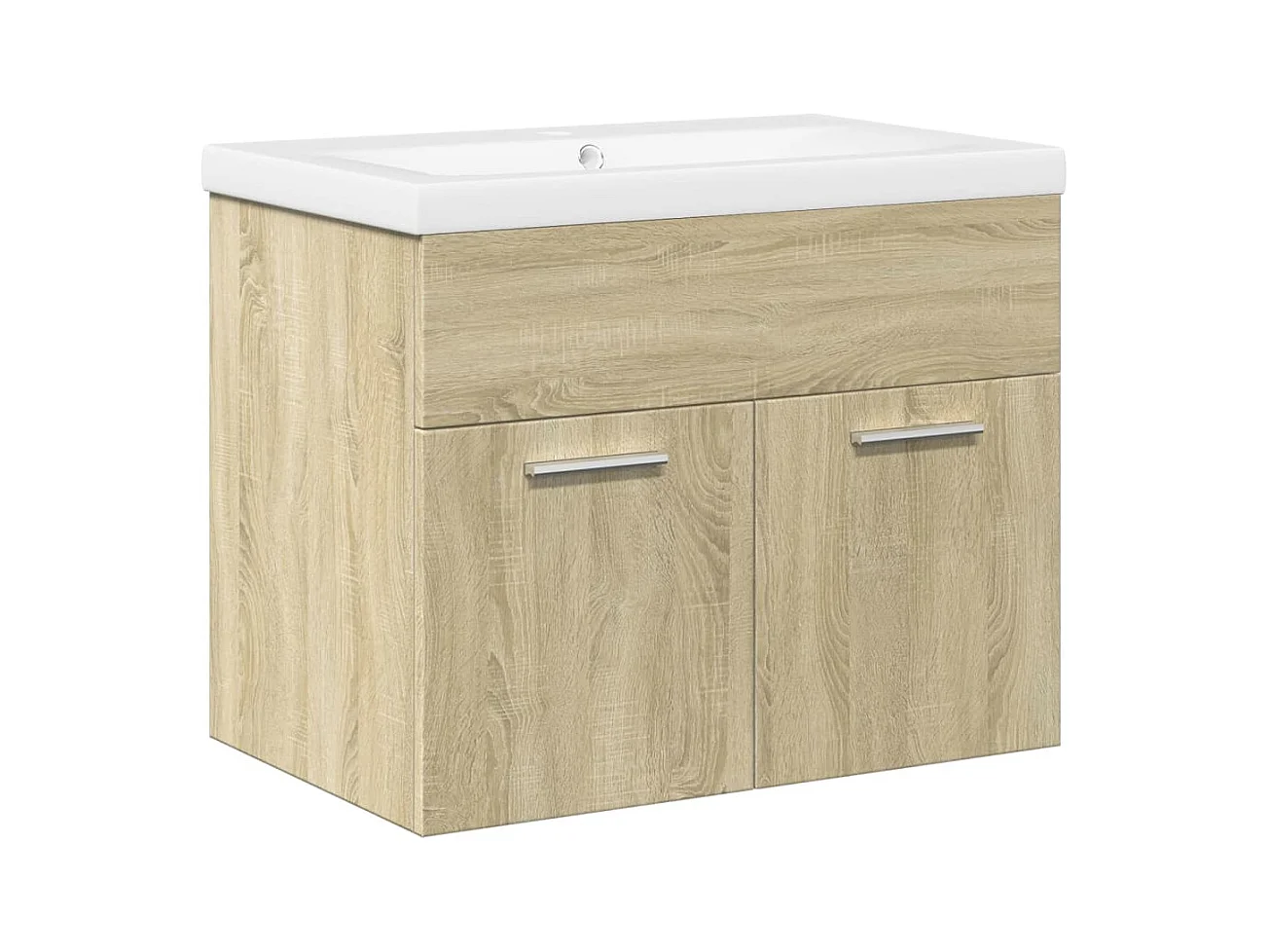 Mueble de baño con lavabo integrado en roble Sonoma