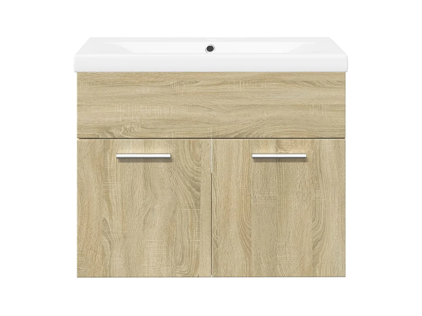 Mueble de baño con lavabo integrado en roble Sonoma