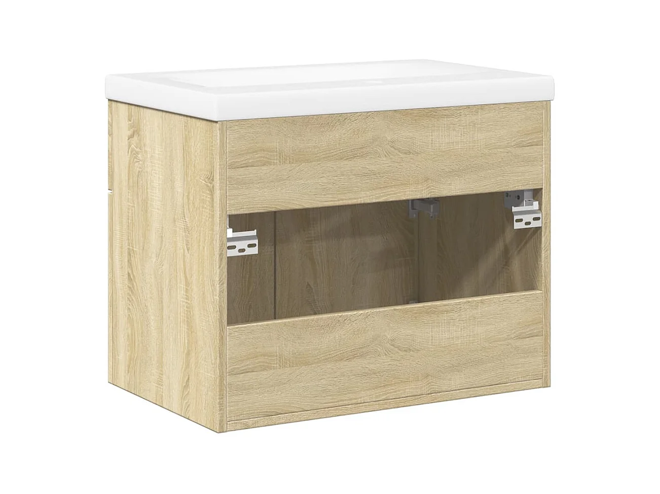 Mueble de baño con lavabo integrado en roble Sonoma