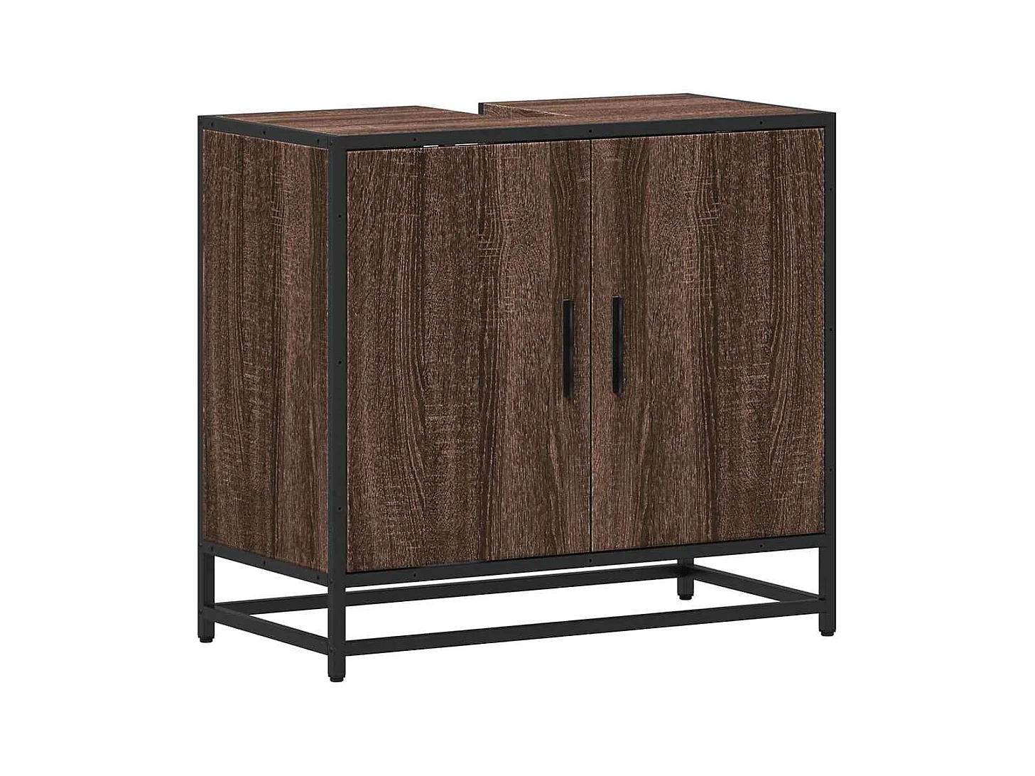 Armoire de lavabo de salle de bain chêne marron 65x33x60 cm