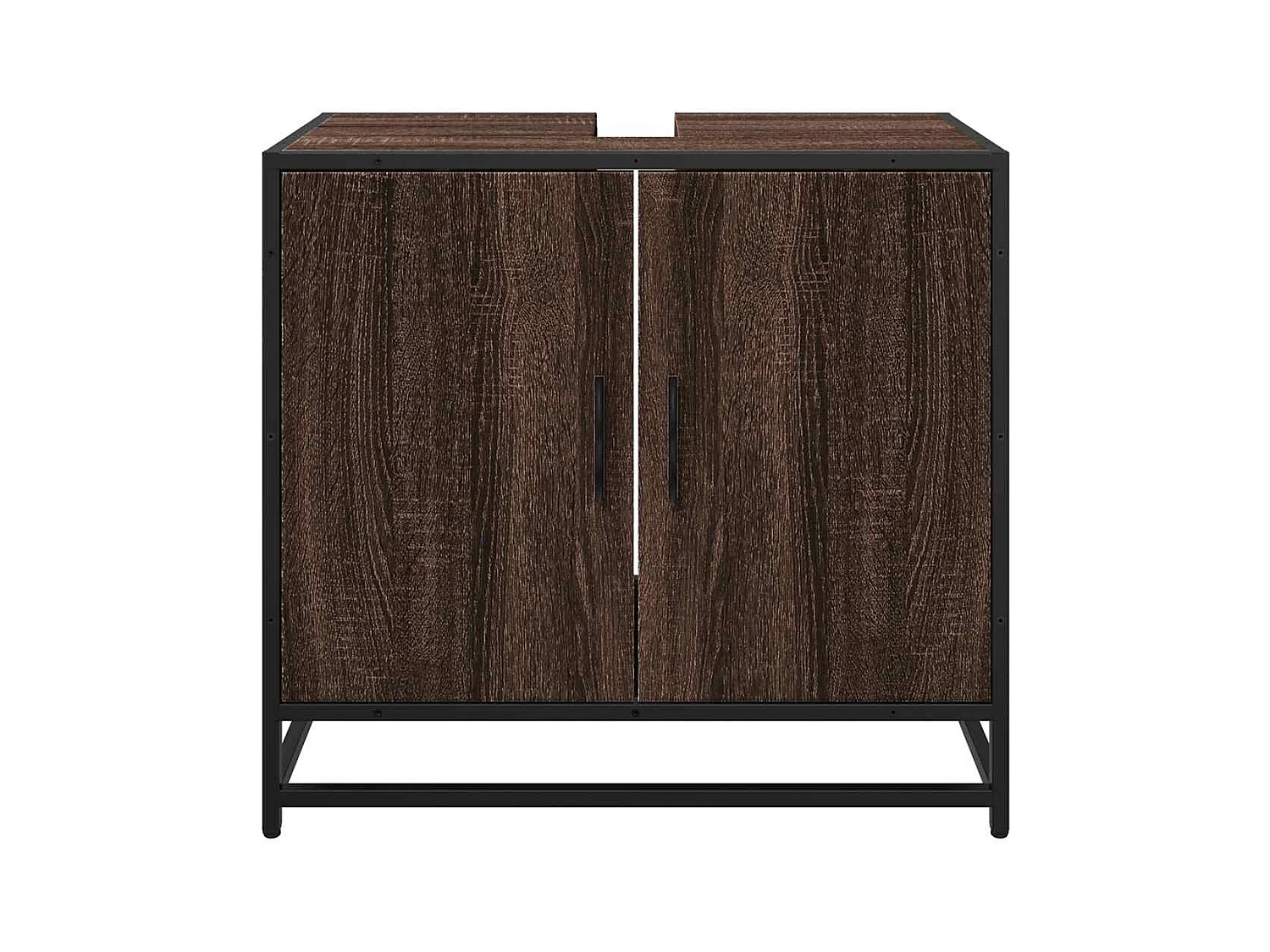 Armoire de lavabo de salle de bain chêne marron 65x33x60 cm