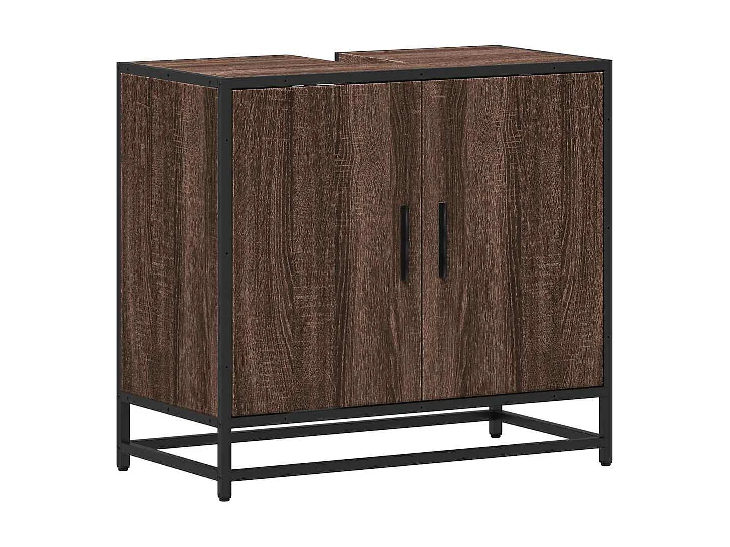 Armoire de lavabo de salle de bain chêne marron 65x33x60 cm