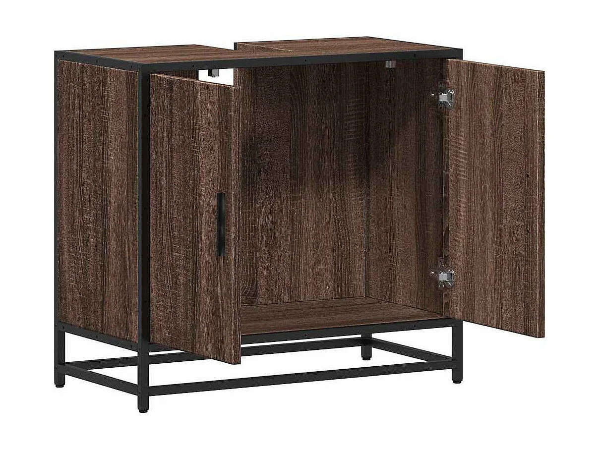 Armoire de lavabo de salle de bain chêne marron 65x33x60 cm