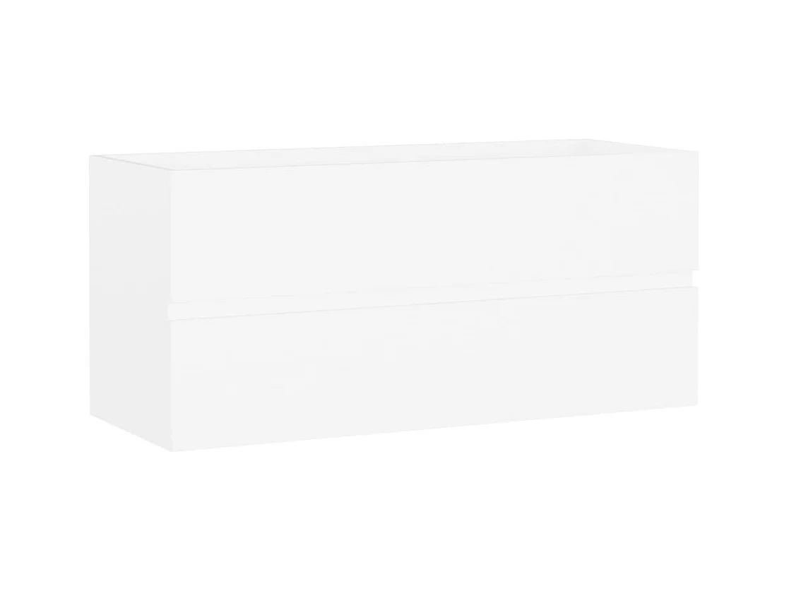 Witte spoelbakkast 100x38,5x45 cm bewerkt hout