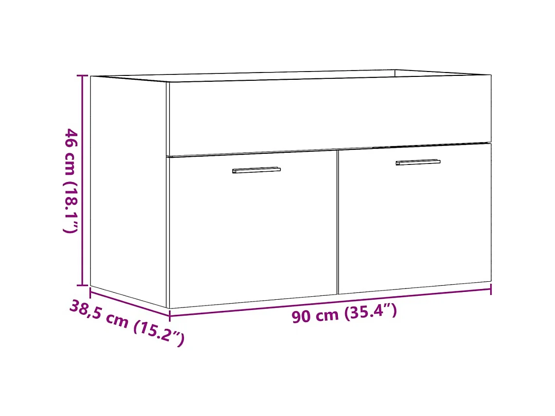 Sonoma eikenhouten wastafelkast voor in de badkamer