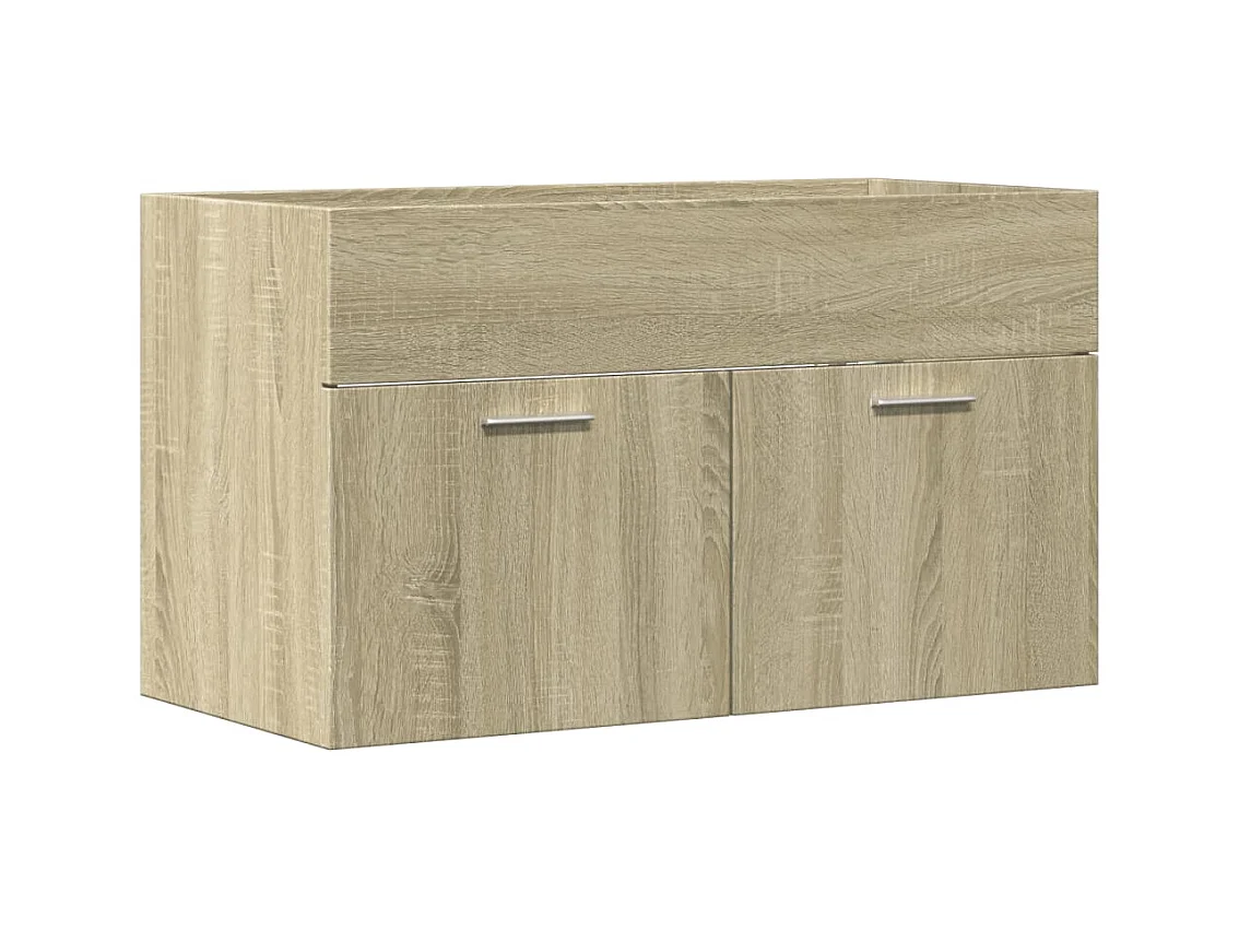 Armoire lavabo de salle de bain chêne sonoma bois d'ingénierie