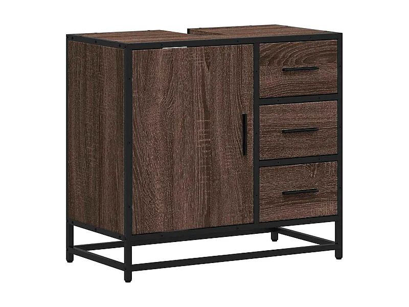 Armoire de lavabo de salle de bain chêne marron 65x33x60 cm