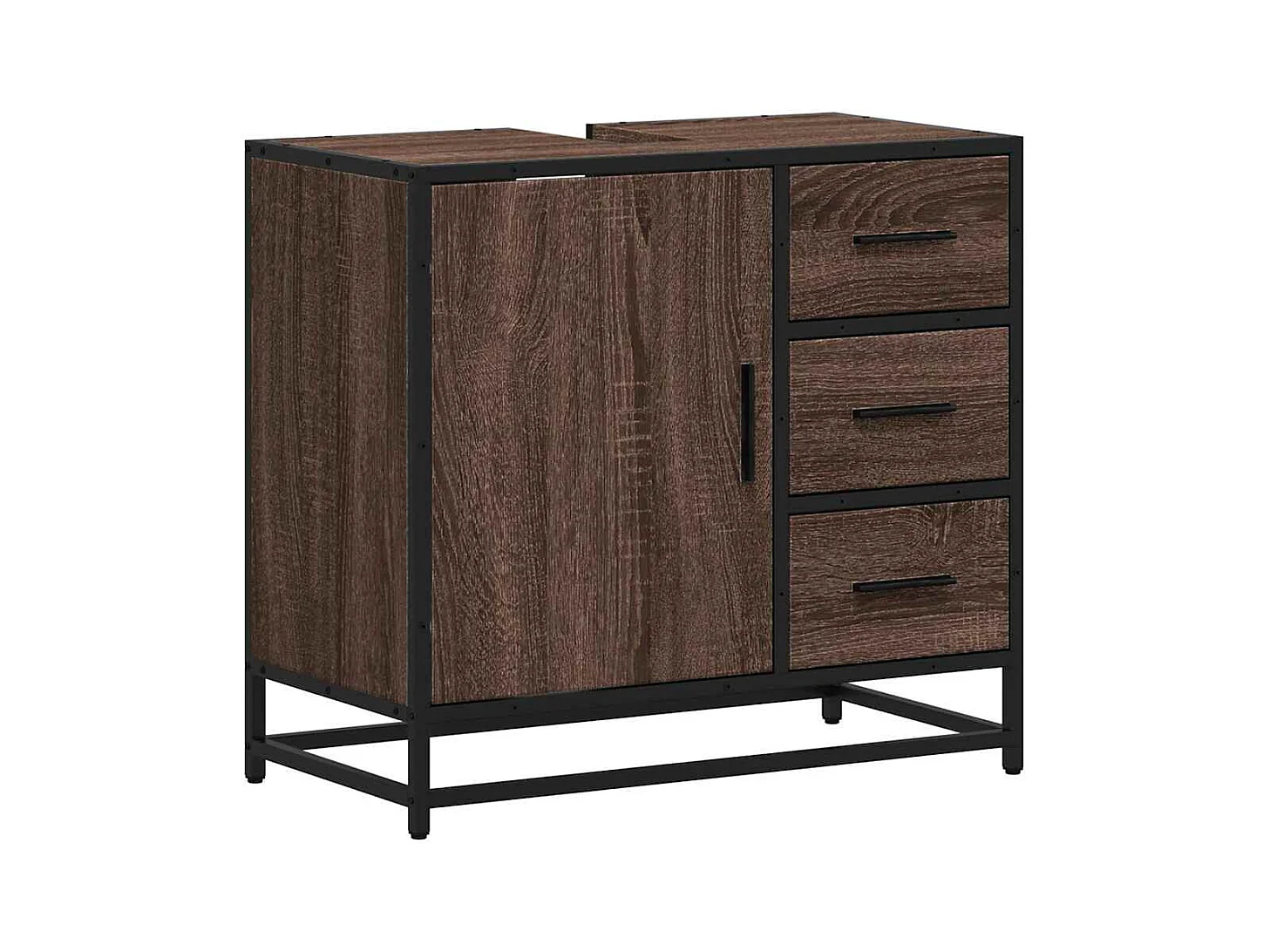 Armoire de lavabo de salle de bain chêne marron 65x33x60 cm