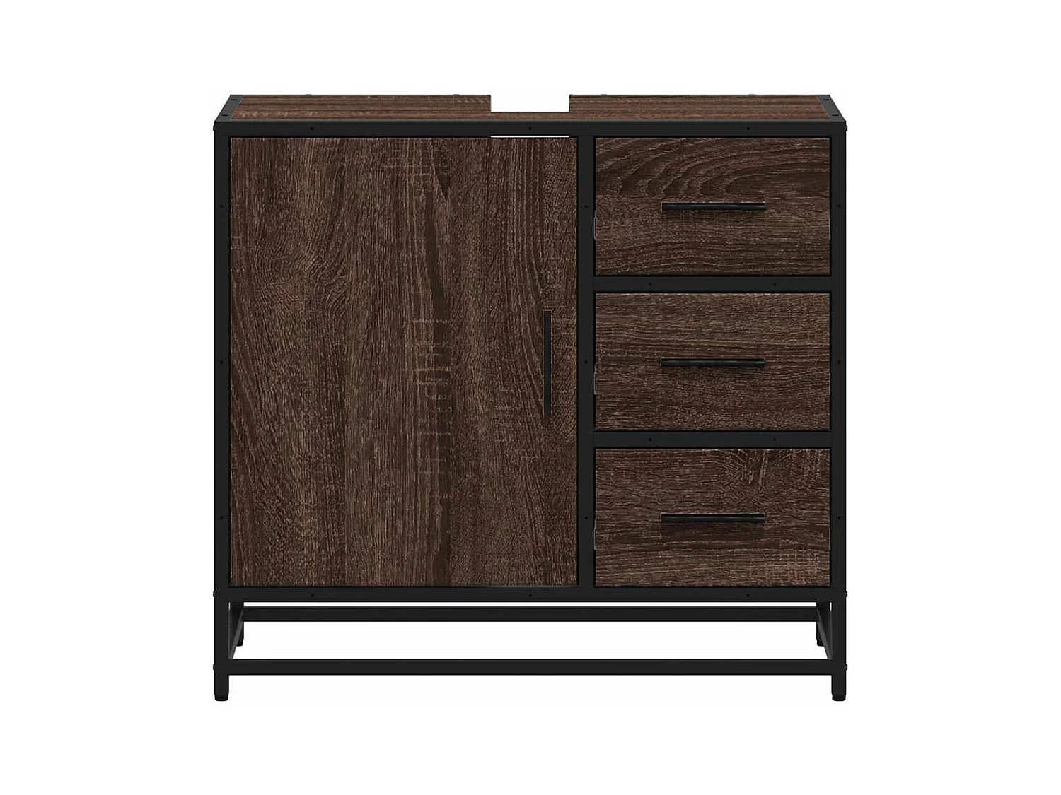 Armoire de lavabo de salle de bain chêne marron 65x33x60 cm