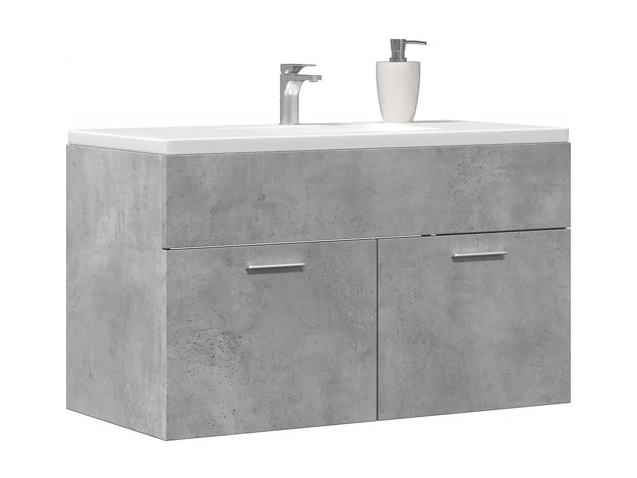 Mobile lavabo grigio cemento 80x38,5x46 cm in truciolare