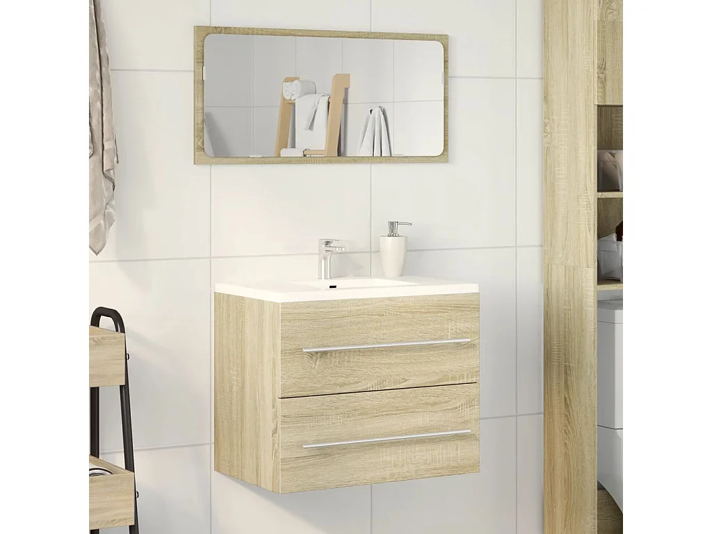 Mobile lavabo in rovere Sonoma 60x38,5x48 cm in truciolare