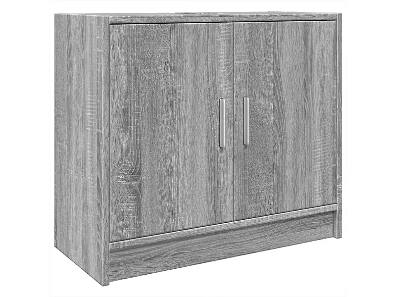 Sonoma grauer Spülenschrank 63x29x55 cm Holzwerkstoff