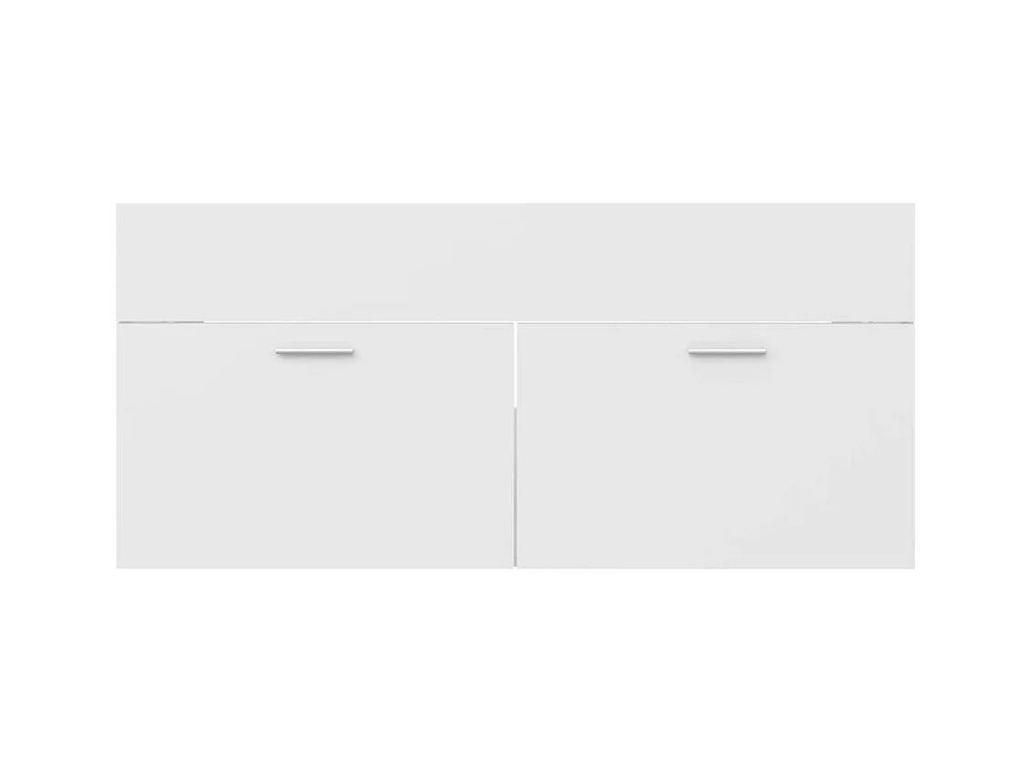 Witte spoelbakkast 100x38,5x46 cm bewerkt hout