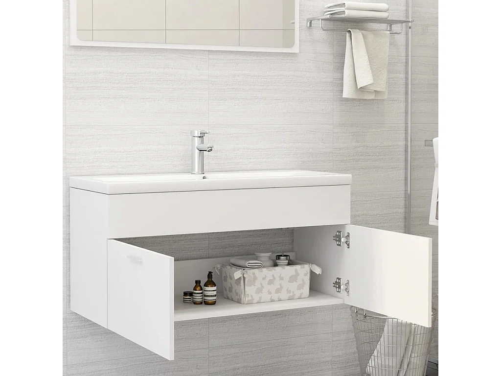 Armoire d'évier Blanc 100x38,5x46 cm Bois d’ingénierie