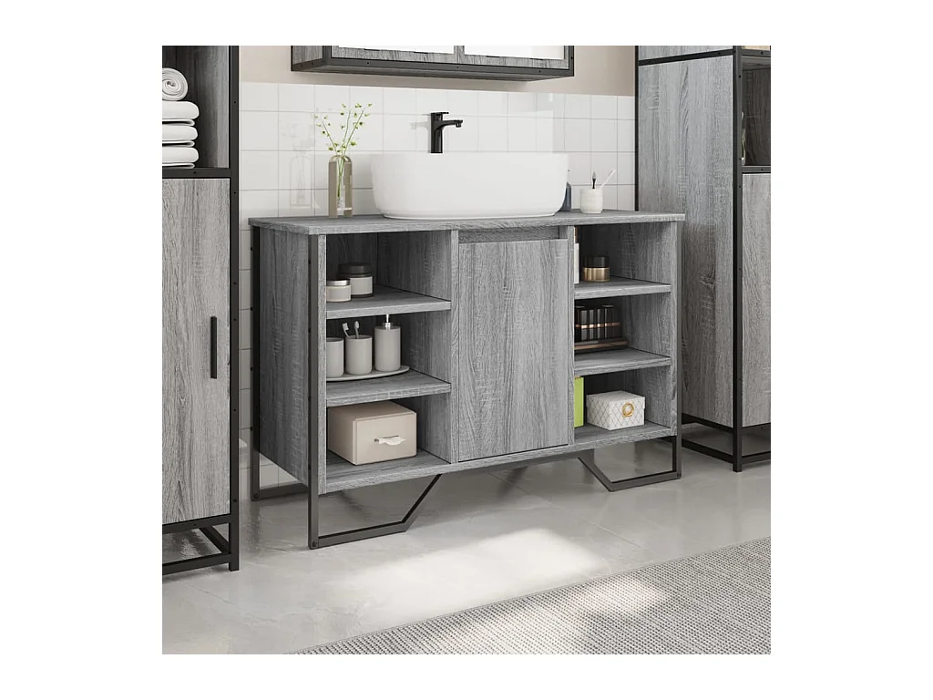 Sonoma grijze wastafelkast 91x35x60 cm