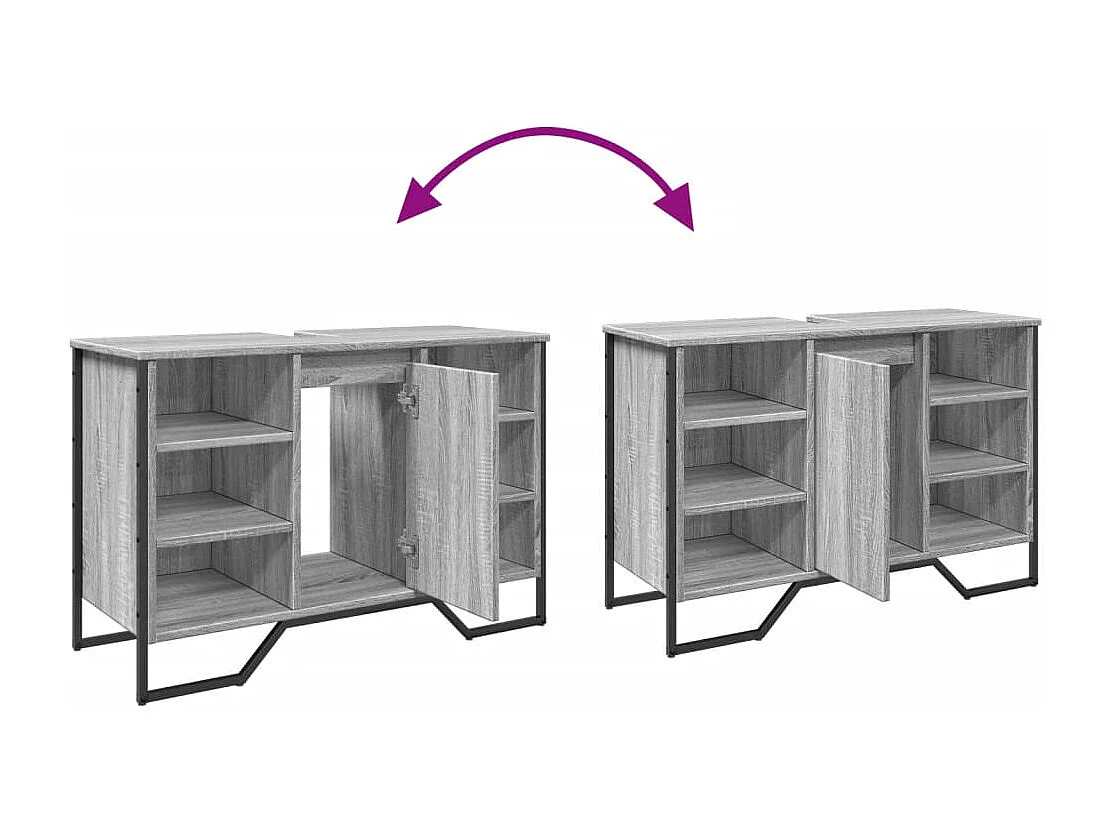 Mobile lavabo da bagno grigio Sonoma 91x35x60 cm