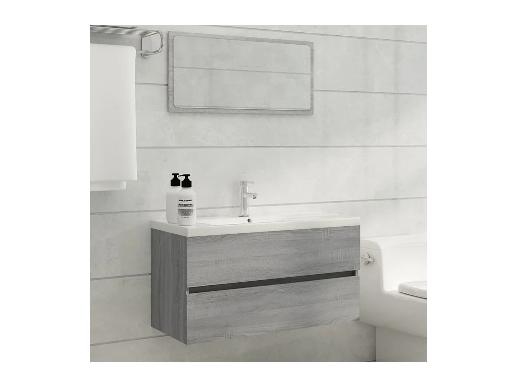 Sonoma Grey Spoelbakkast 90x38,5x45 cm Technisch hout