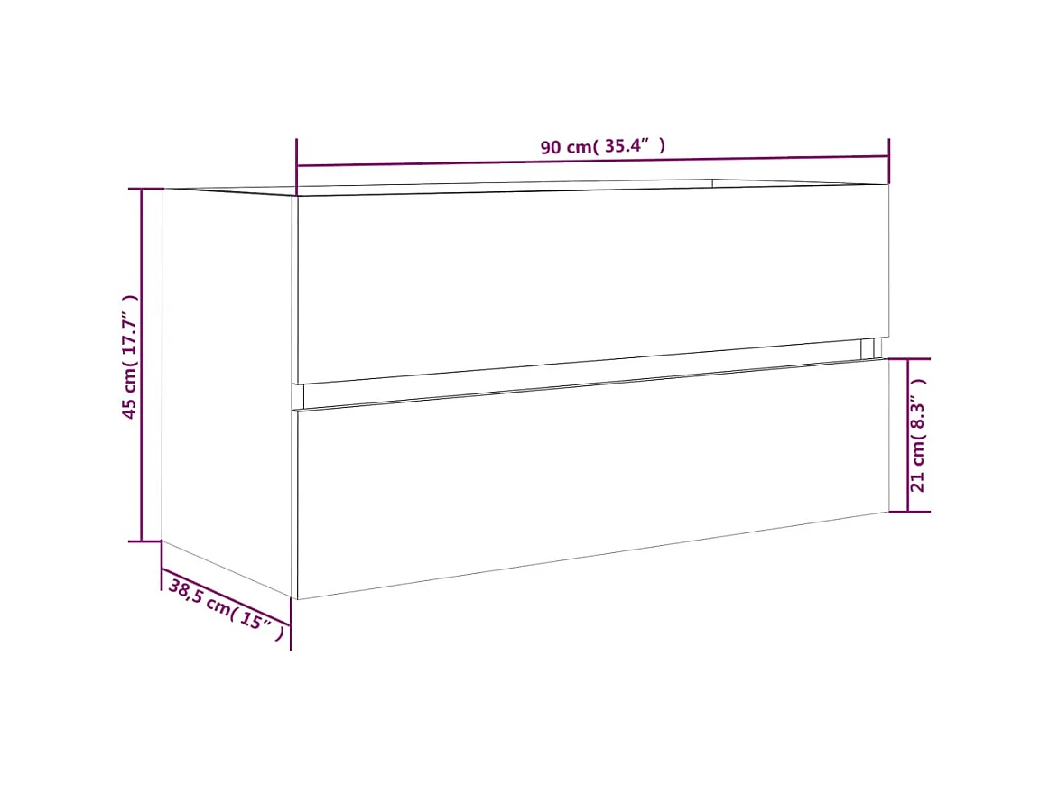 Sonoma Grey Spoelbakkast 90x38,5x45 cm Technisch hout