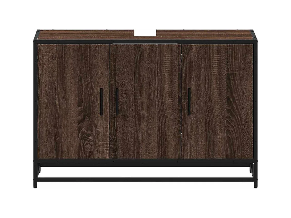 Badkamer wastafelkast bruin eiken 90x33x60 cm