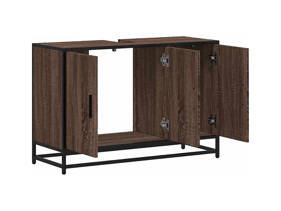 Badkamer wastafelkast bruin eiken 90x33x60 cm