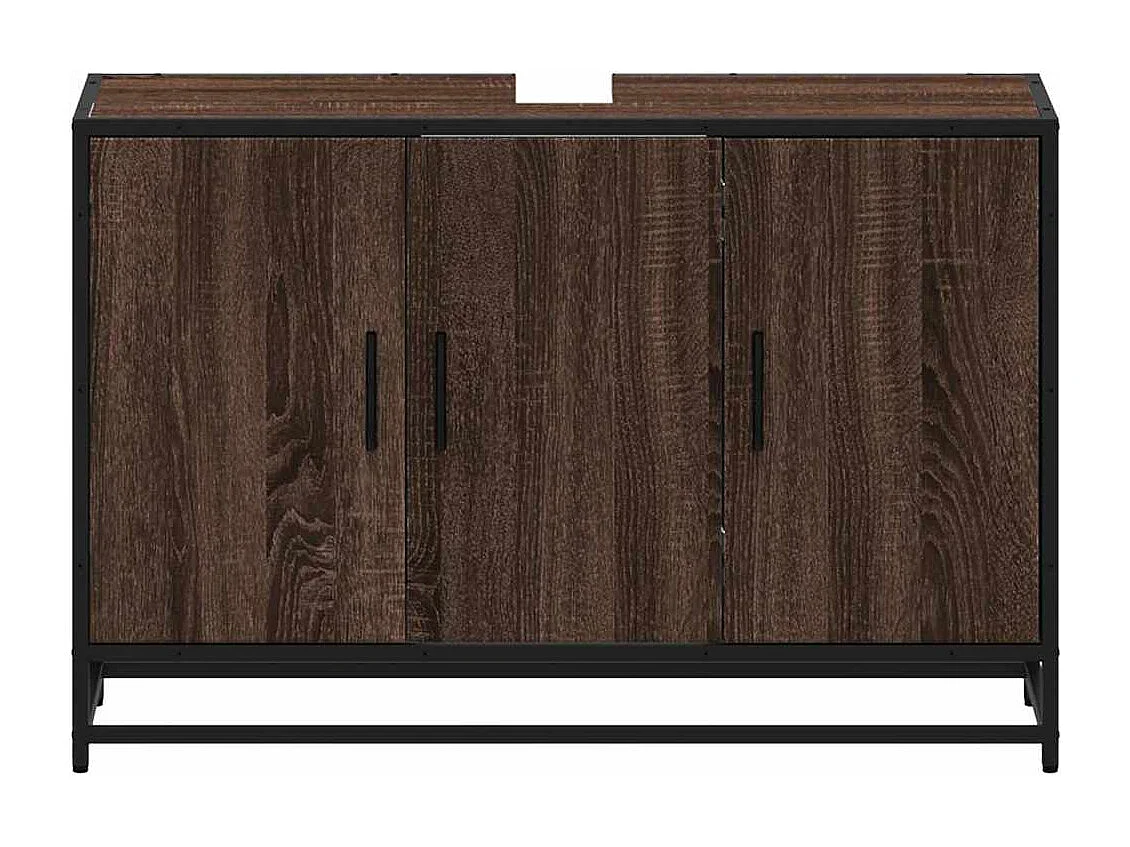 Armoire de lavabo de salle de bain chêne marron 90x33x60 cm