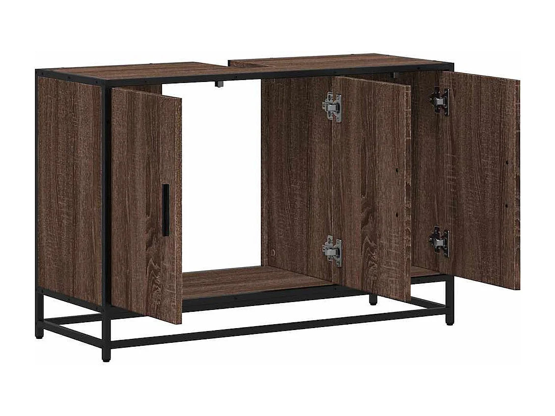 Armoire de lavabo de salle de bain chêne marron 90x33x60 cm