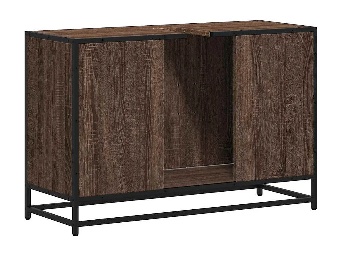 Armoire de lavabo de salle de bain chêne marron 90x33x60 cm