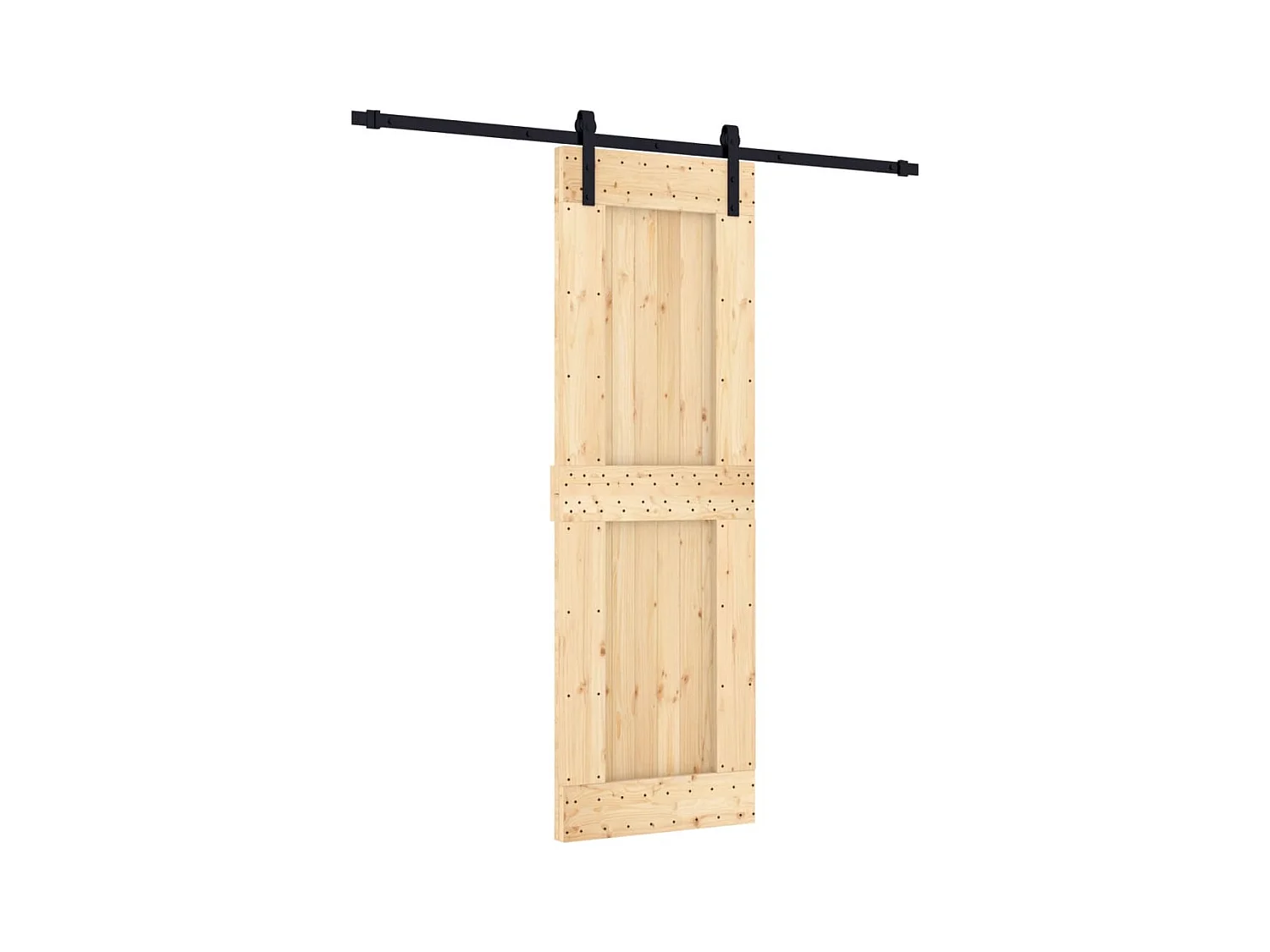 Porte coulissante et kit de quincaillerie 70x210 cm pin massif