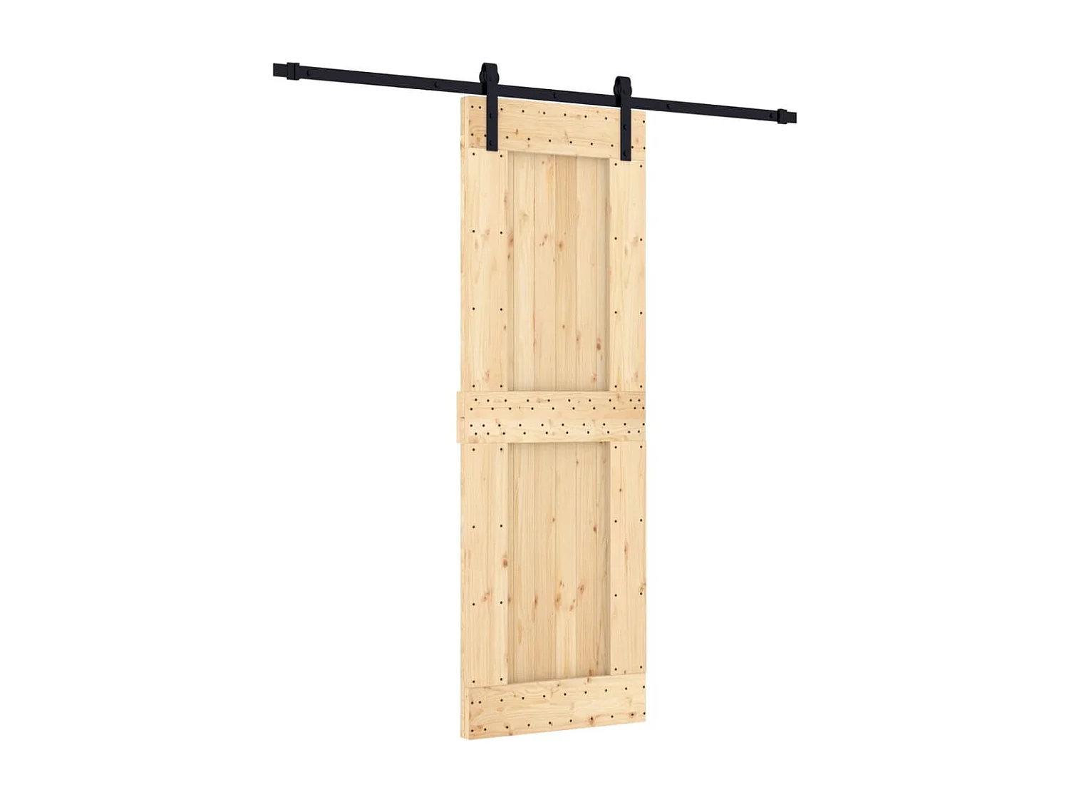 Porte coulissante et kit de quincaillerie 70x210 cm pin massif