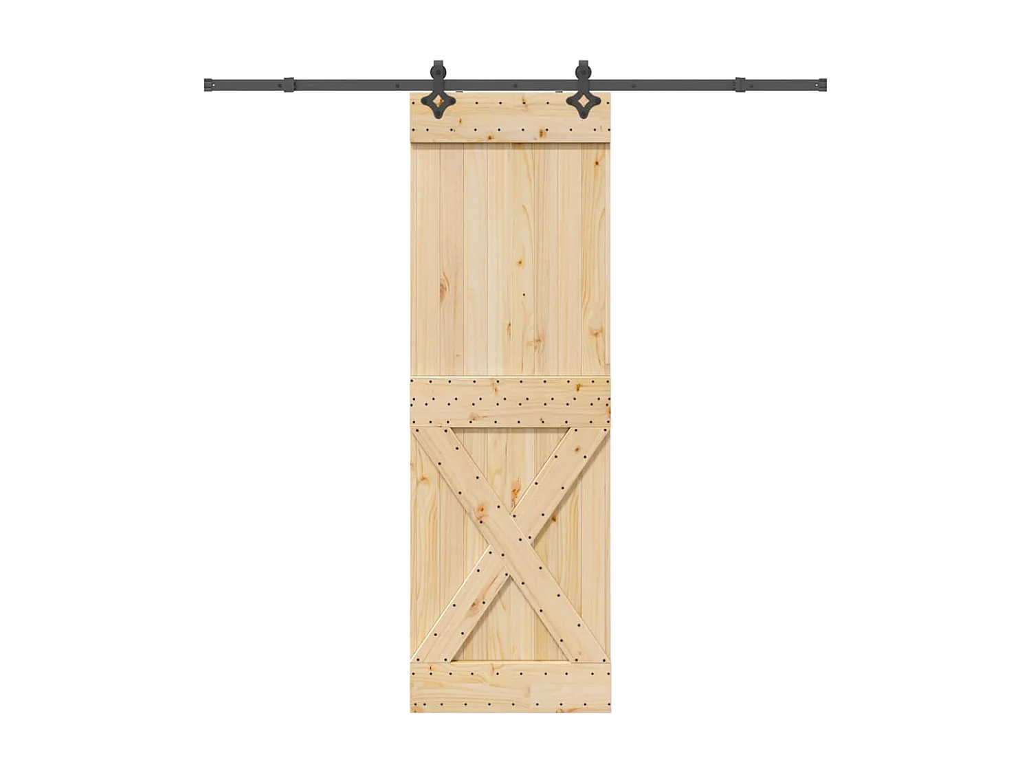 Porte coulissante et kit de quincaillerie 70x210 cm pin massif