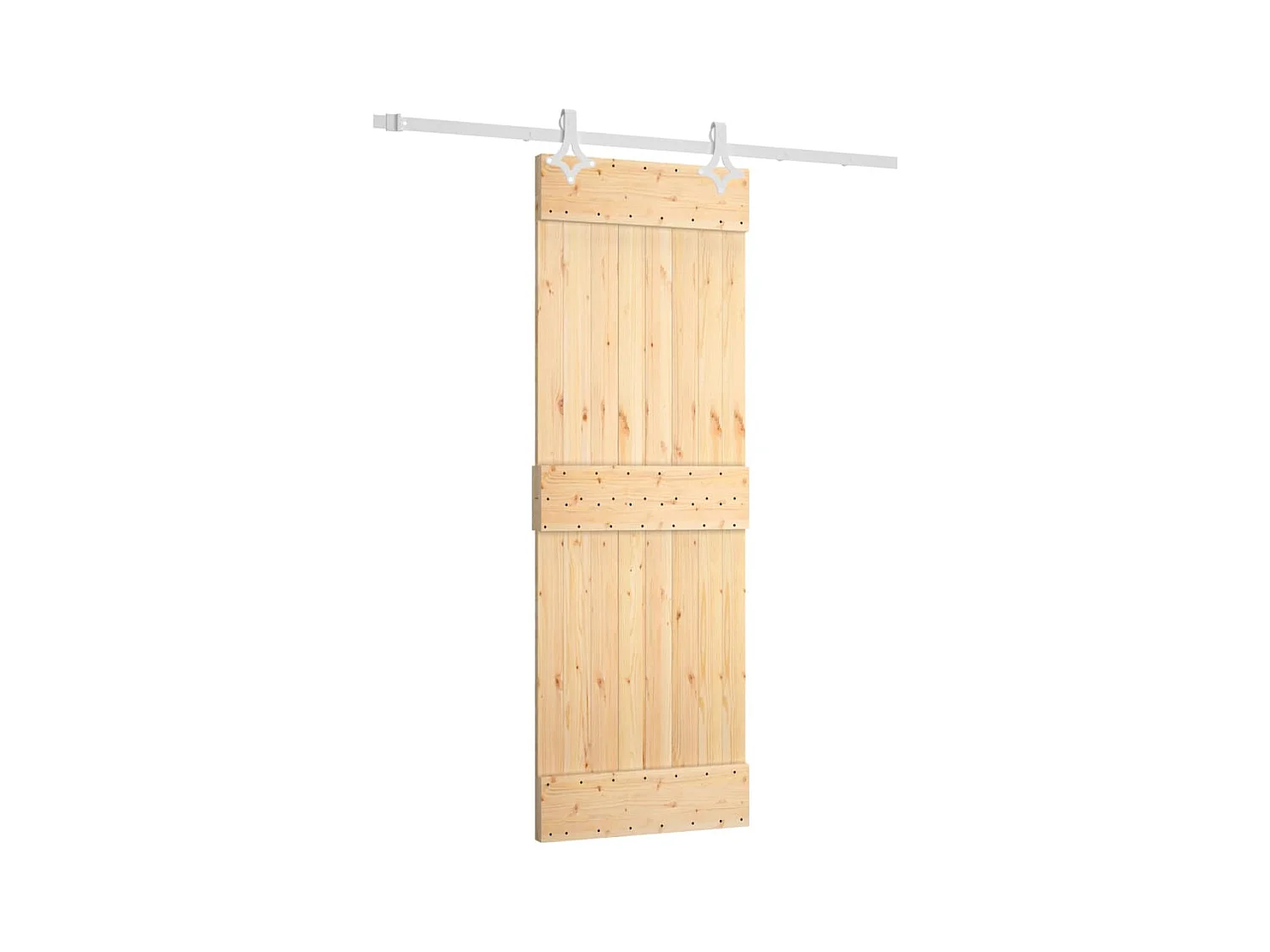 Schiebetür und Beschlagsatz 70x210 cm Kiefer massiv