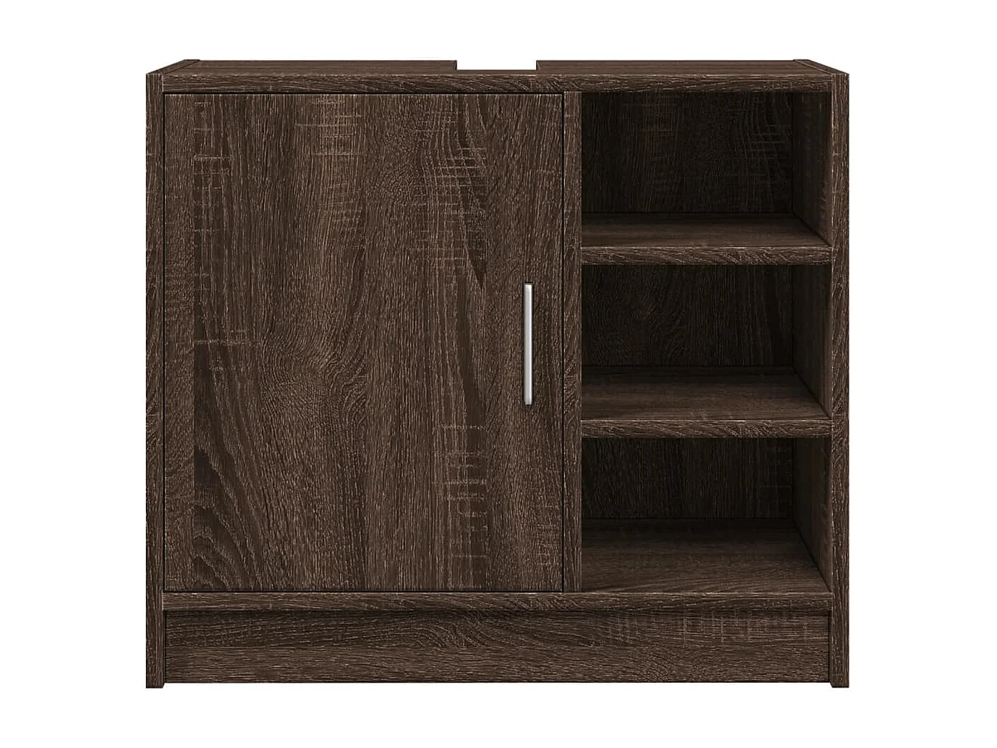 Mobile lavabo in rovere marrone 63x29x55 cm in legno ingegnerizzato