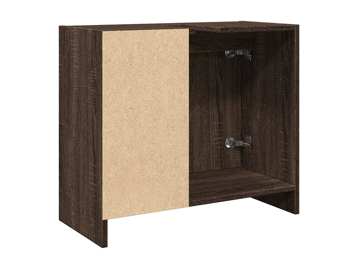 Mobile lavabo in rovere marrone 63x29x55 cm in legno ingegnerizzato