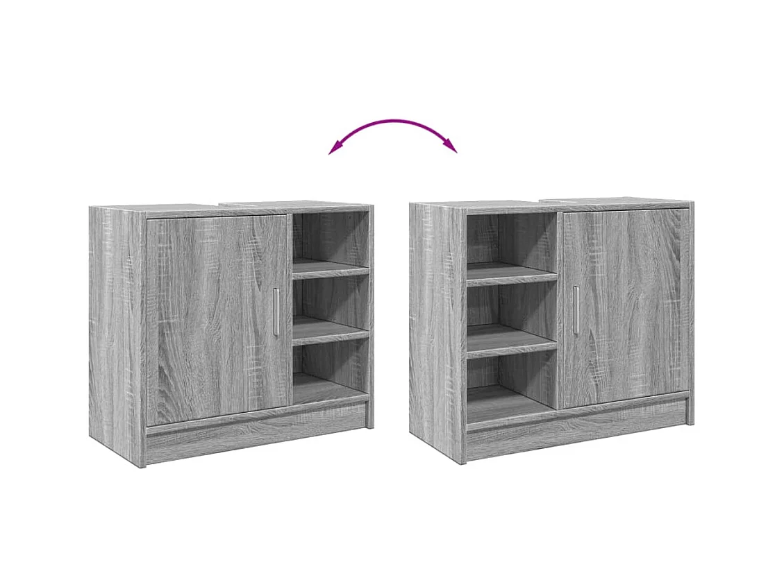 Sonoma grijze spoelbakkast 63x29x55 cm bewerkt hout